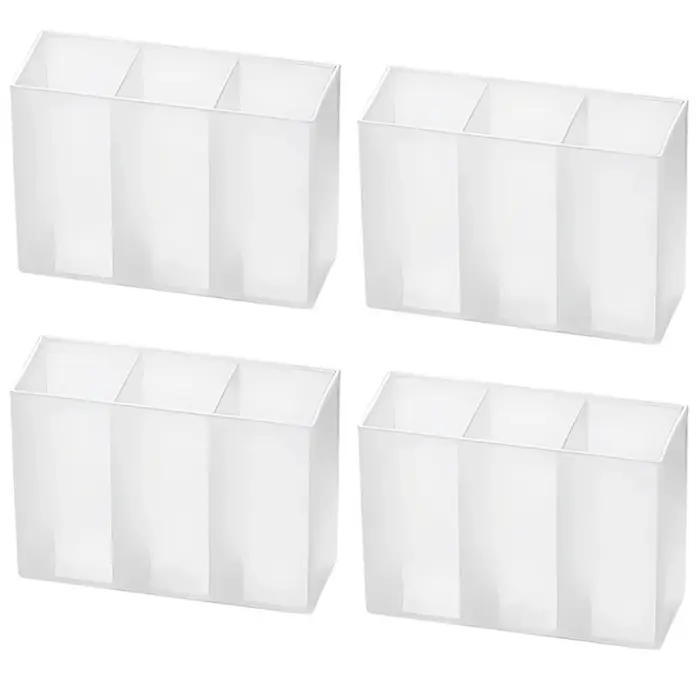 Mini boîte de rangement en plastique à 3 grilles
