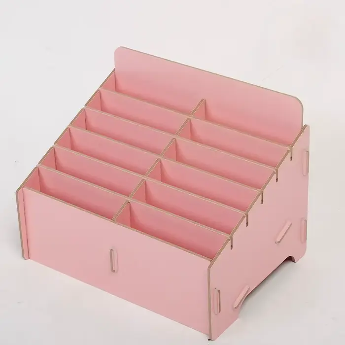 Boîte de rangement en bois à compartiment, boîte de rangement multifonctionnelle pour téléphone port