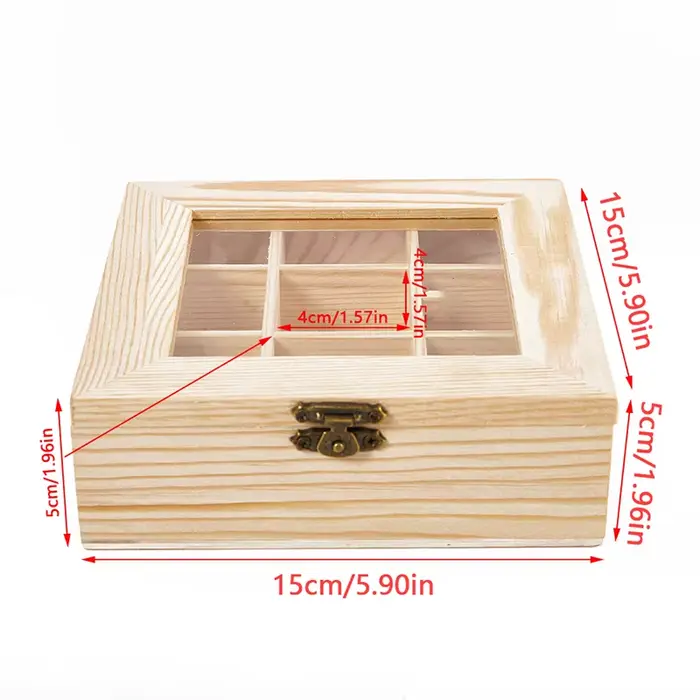 Boîte de rangement à 9 compartiments, organisateur de sachets de sucre en bois, conteneur de sachets