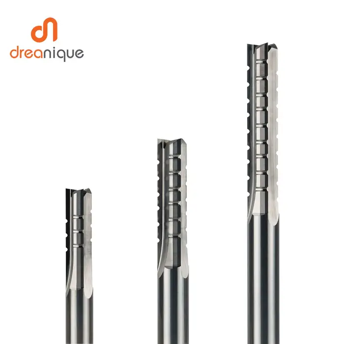 Dreanique 1pc 3 cannelures droites carbure fraise Chipbreaker travail du bois sculpture CNC coupe fe