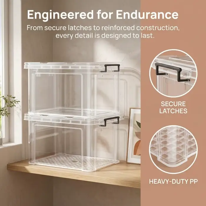 Boîtes de rangement transparentes sans BPA avec couvercles