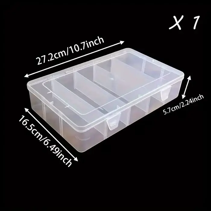 Boîte de rangement pour outils, boîte organisatrice d'outils transparente à 5 compartiments, boîte d