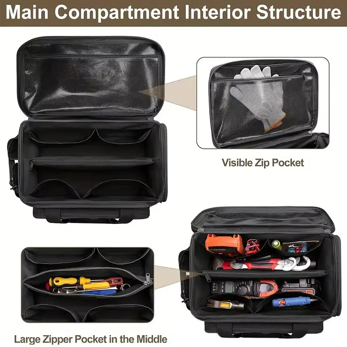 Sac de rangement d'outils de grande capacité