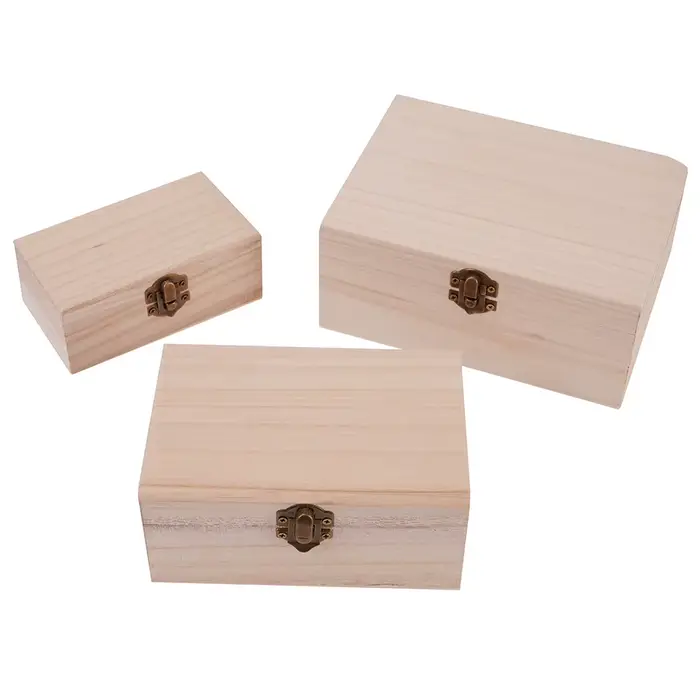 Boîte de rangement en bois avec couvercle