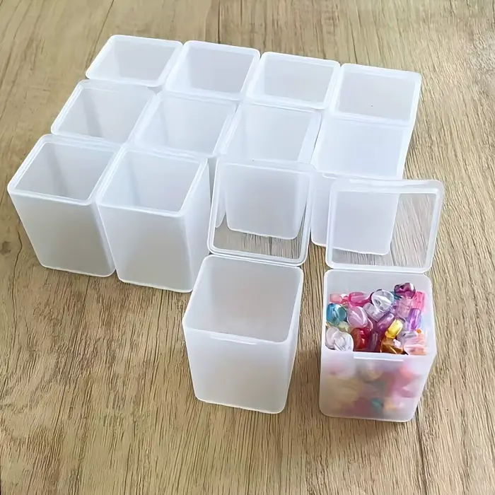Ensemble de 10 boîtes de rangement en plastique transparent avec couvercles - Contenants d'organisation