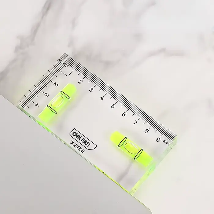 Deli-Règle de niveau transparente en acrylique