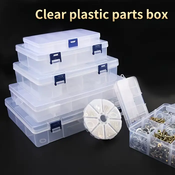 Boîte de rangement en plastique Transparent réglable à 10 grilles