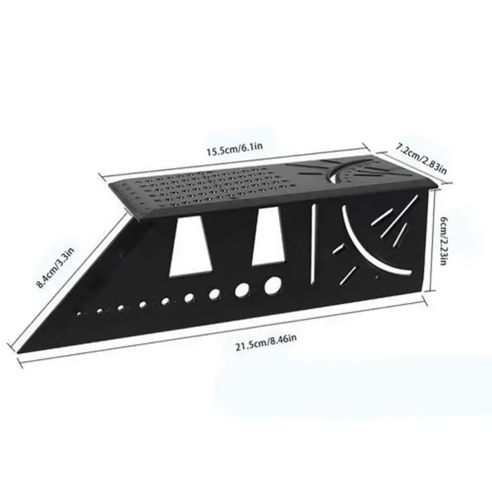 Règle de mesure carrée de ligne de charpentier, règle de ligne de 45 degrés à 90 degrés, règle en fo