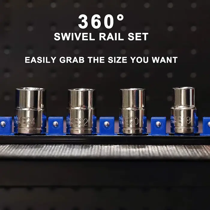 1 pièce 360 ° Organisateur de douilles pivotantes 1/4 3/8 1/2