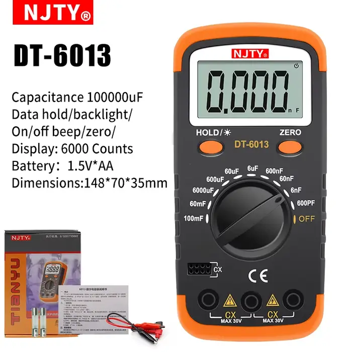 Capacité numérique professionnelle, 6000 points, compteur de capacité, testeur Lcr 100000 Multimètre
