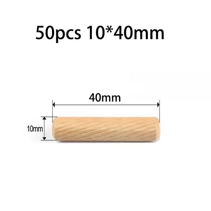 Lot de 50 goujons ronds en bois 6*40mm 8*40mm pour le bricolage de meubles et la menuiserie - Guide de perçage auto-cent