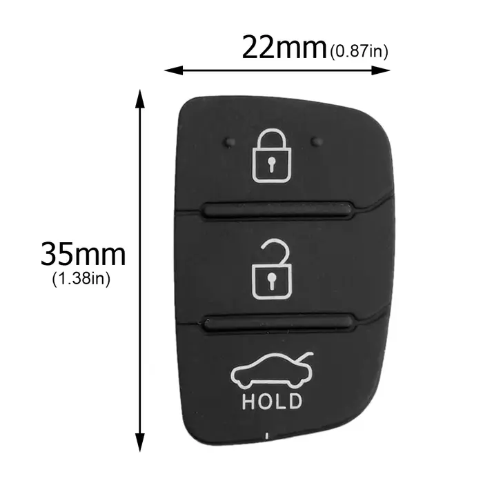 2/5/10 pièces remplacement 3 boutons tampon en caoutchouc réparation de voiture coque de clé pour Hyundai I10 I20 I30