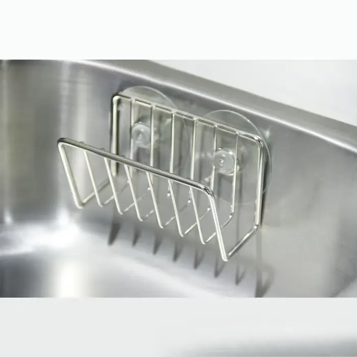 Étagère de rangement en acier inoxydable pour éponge d'évier