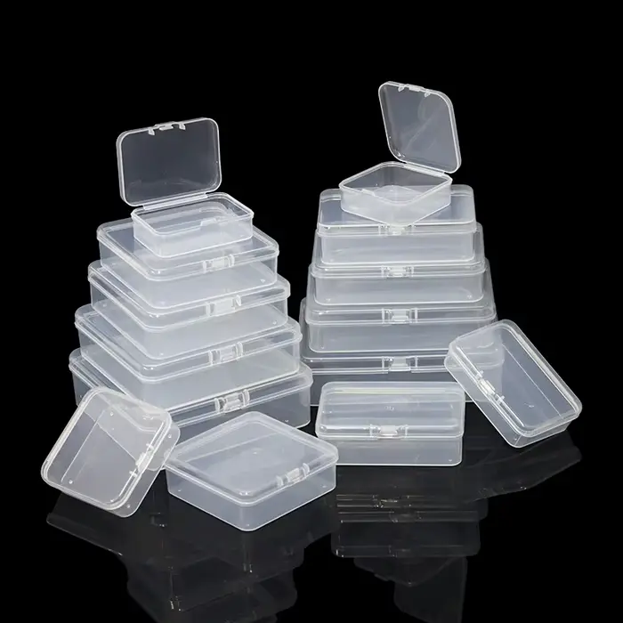 Boîte de rangement carrée en plastique PP