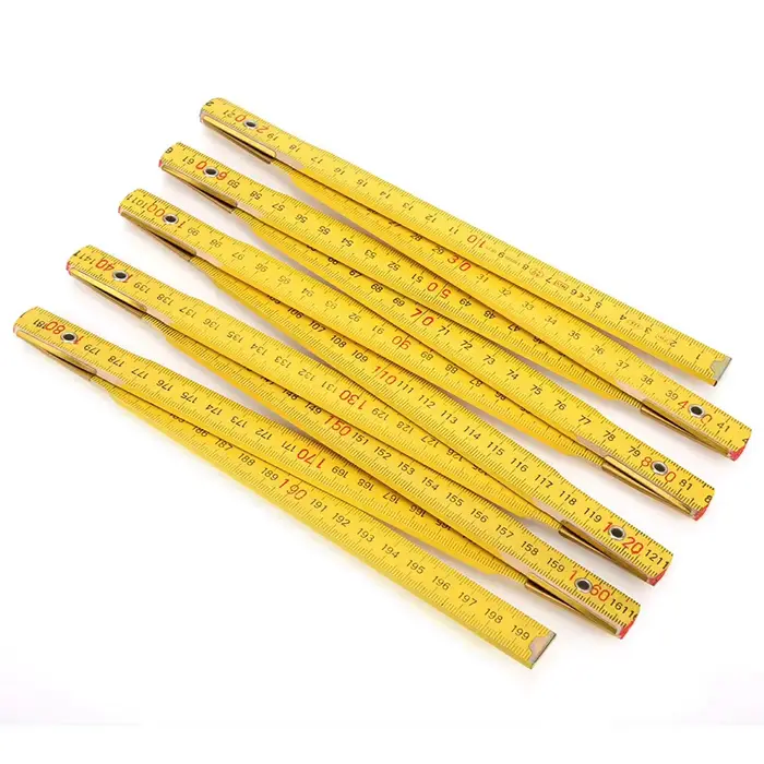 Règle pliante de 2M, outil de mesure de charpentier en bois