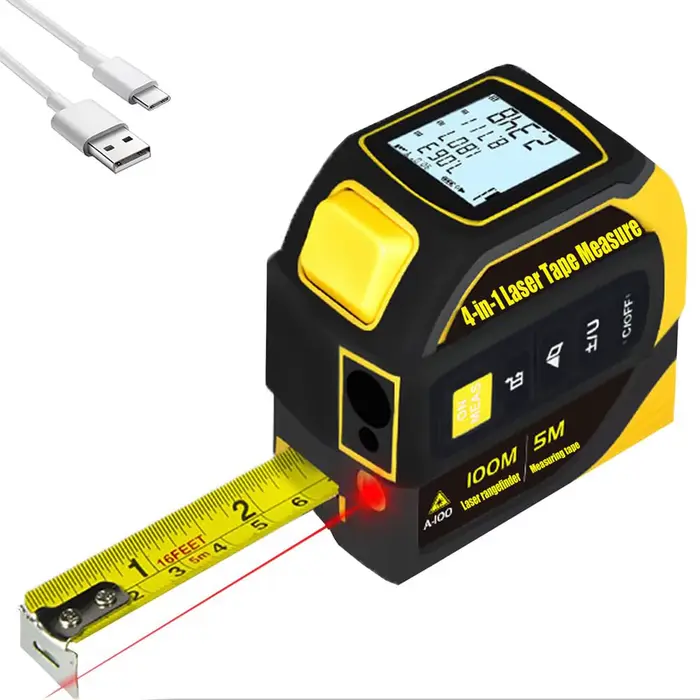 Règle à ruban Laser 4 en 1, télémètre Laser 40/60/80/100m, Distance Laser infrarouge 5M, Instrument de mesure de haute précision