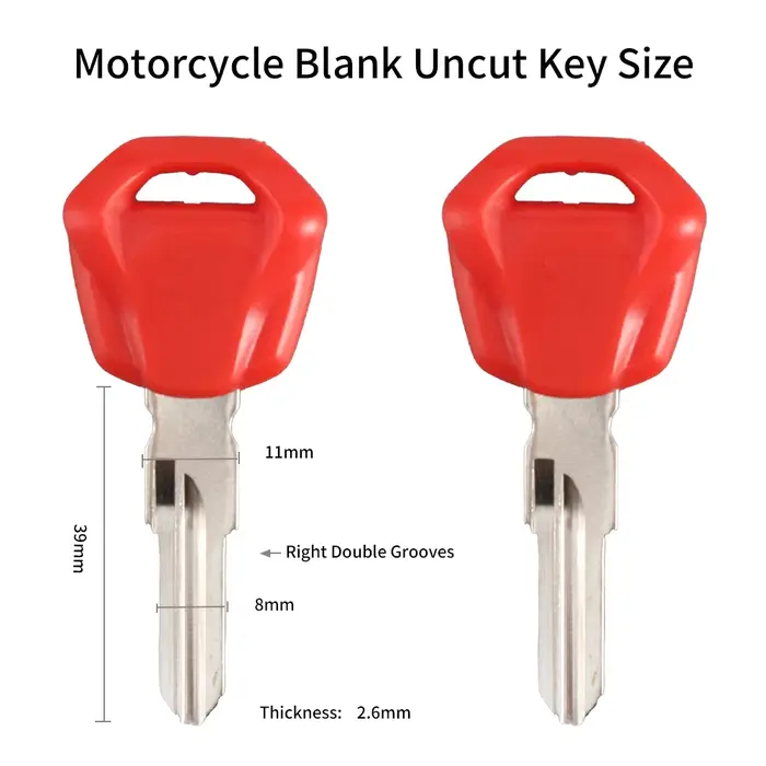 Clés de moto vierges non coupées de 39 mm
