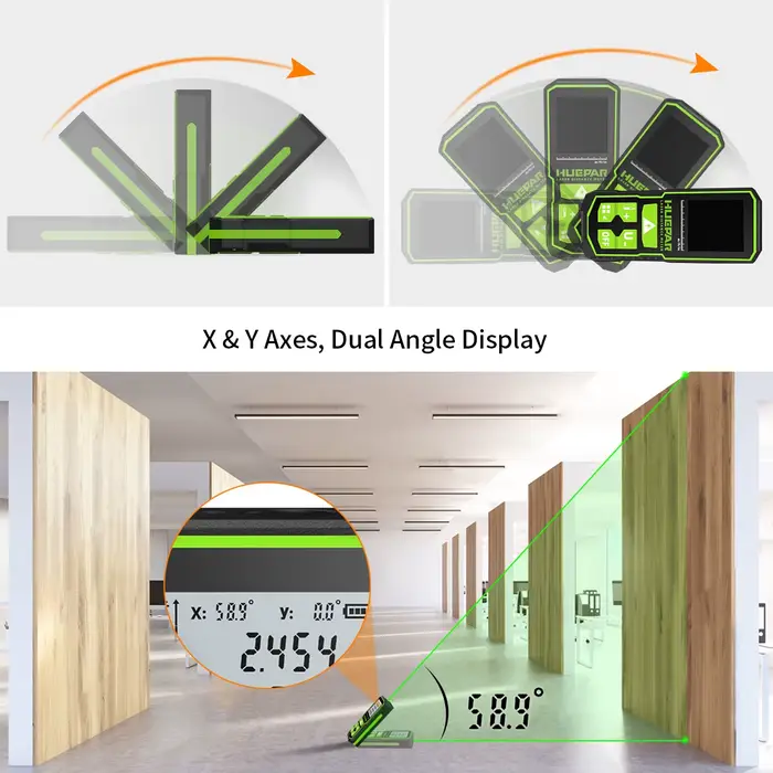 Huepar numérique vert Laser télémètre 60M 100M 120M