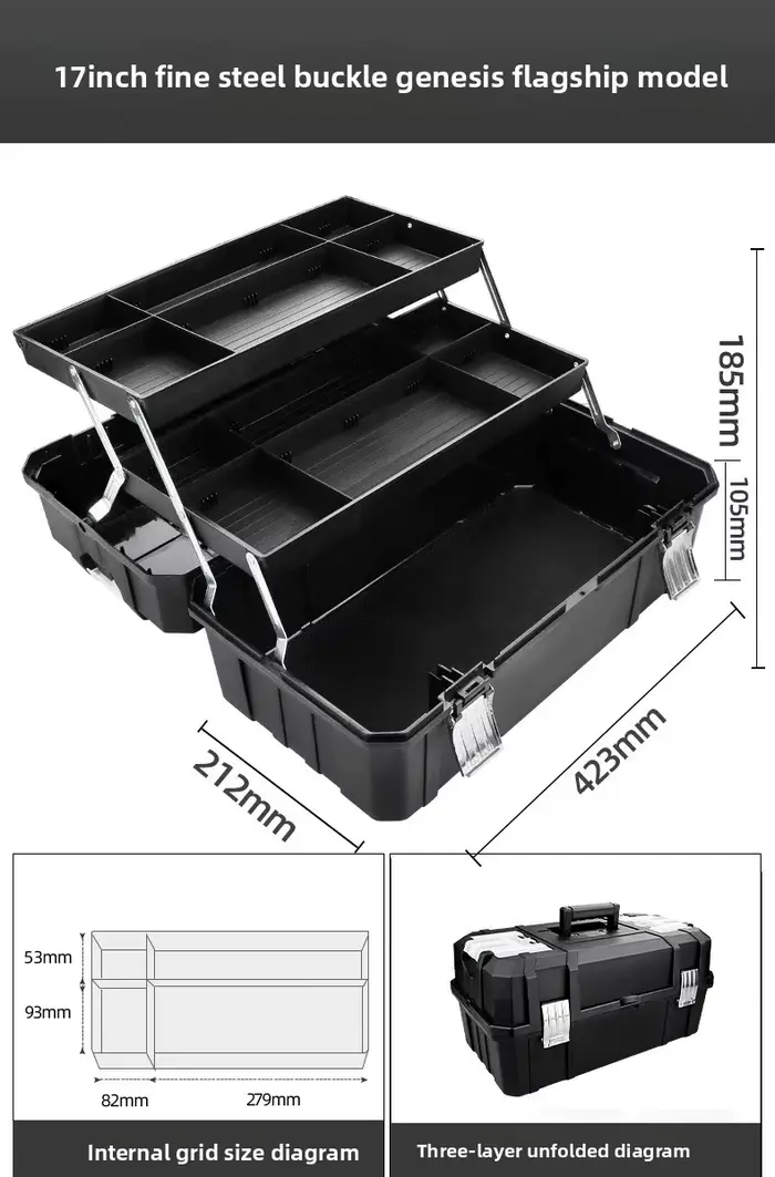 Boîte à outils anti-chute Diamond, robuste, grande capacité, portable, pour électricien, coffret de 