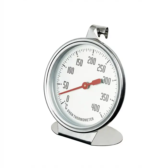 Thermomètre de four en acier inoxydable 0-400 ° Grand cadran - À accrocher ou à poser pour la mesure de la température