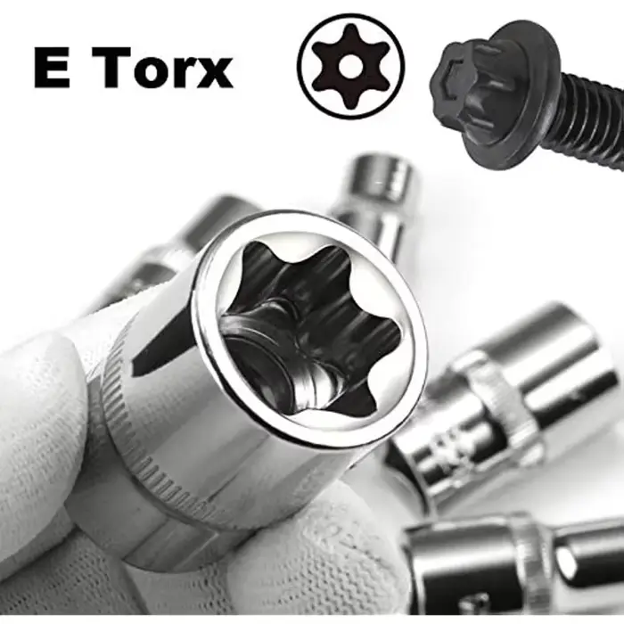 Jeu de douilles Torx E Star femelle E4-E24