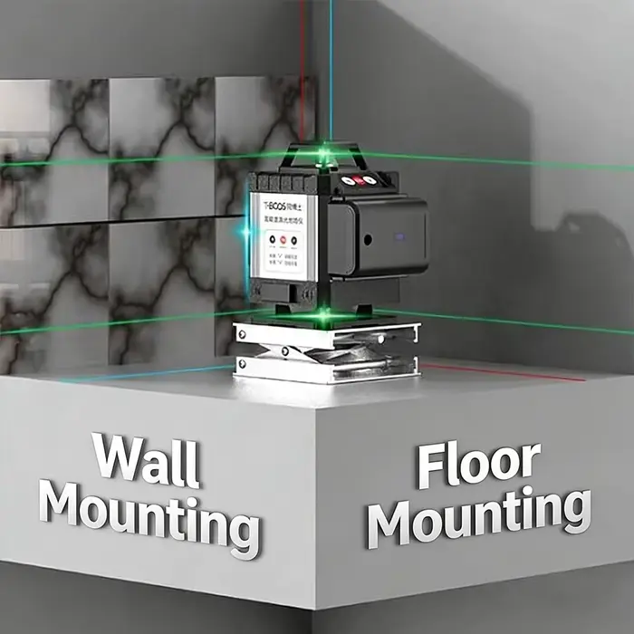 Niveau laser professionnel 4D à faisceau bleu/rouge/vert