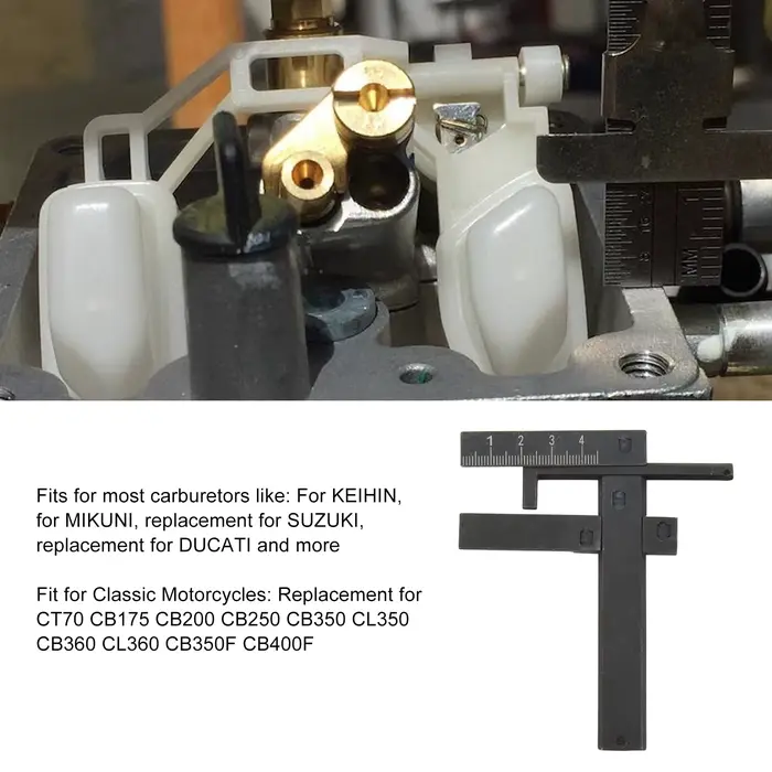 Jauge de niveau de flotteur de carburateur en acier réglable