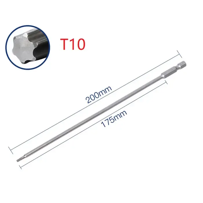 Embouts de tournevis Torx magnétiques à T10-T30 longue, acier allié, tête de tournevis électrique, o