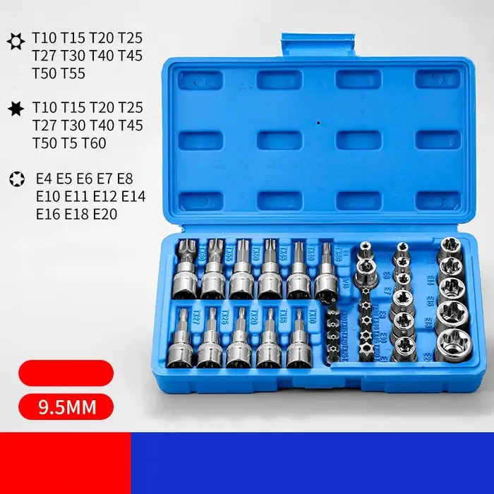 Jeu de douilles Torx professionnelles 34 pièces