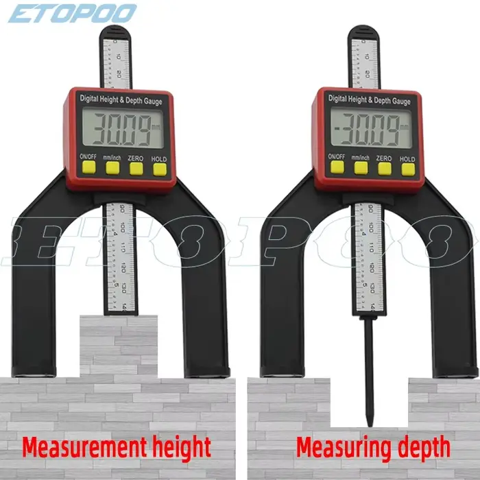 ETOPOO 80CMLCD magnétique auto-baste ouverture routeurs à main Instrument de mesure jauge de profondeur numérique