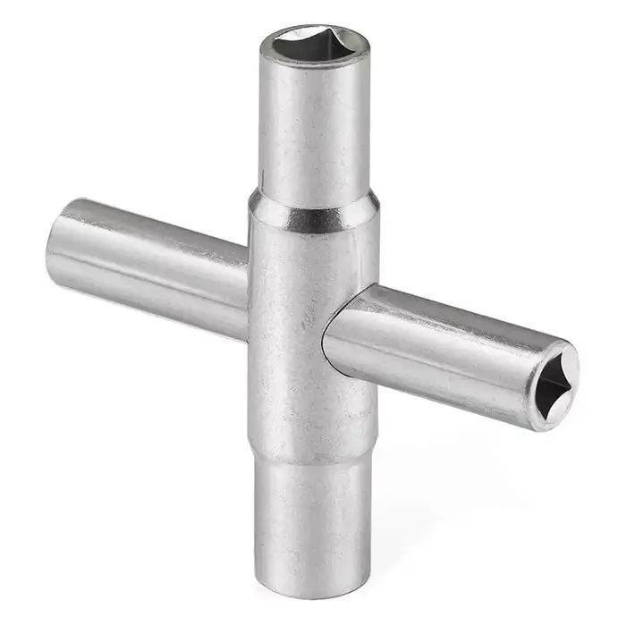 Clé multifonctionnelle 4-en-1 pour robinet, petite clé à quatre voies pratique pour l'entretien des 