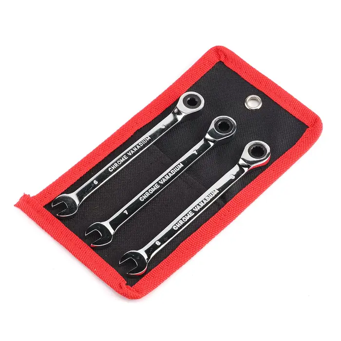 Jeu de clés à cliquet 6 7 8mm, clé à tête Flexible ou fixe avec pochette de rangement pour petit bri
