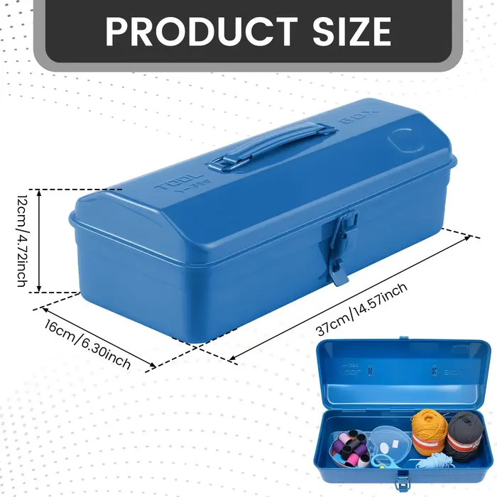 Grande boîte de rangement pour outils en métal avec poignée pour atelier