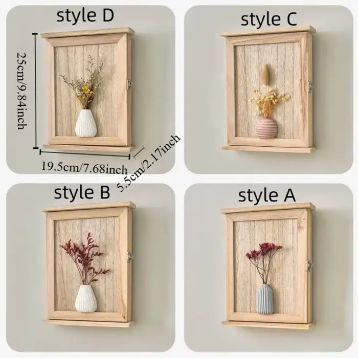 Boîte de rangement murale en bois pour clés