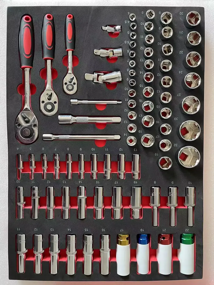 258 pièces ensemble d'outils mécaniques coffre armoire à outils boîte
