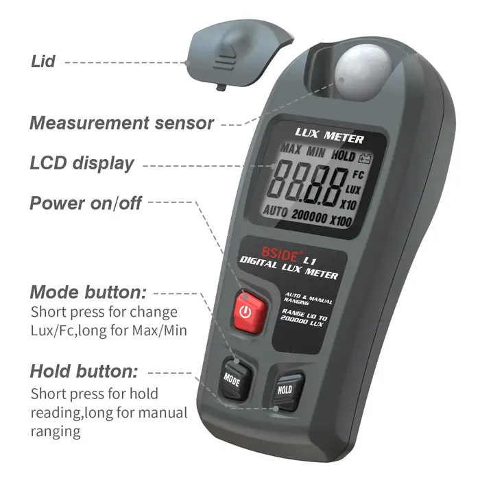 Illuminomètre numérique de poche LCD