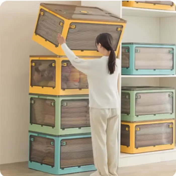Boîte de rangement de grande capacité avec couvercle