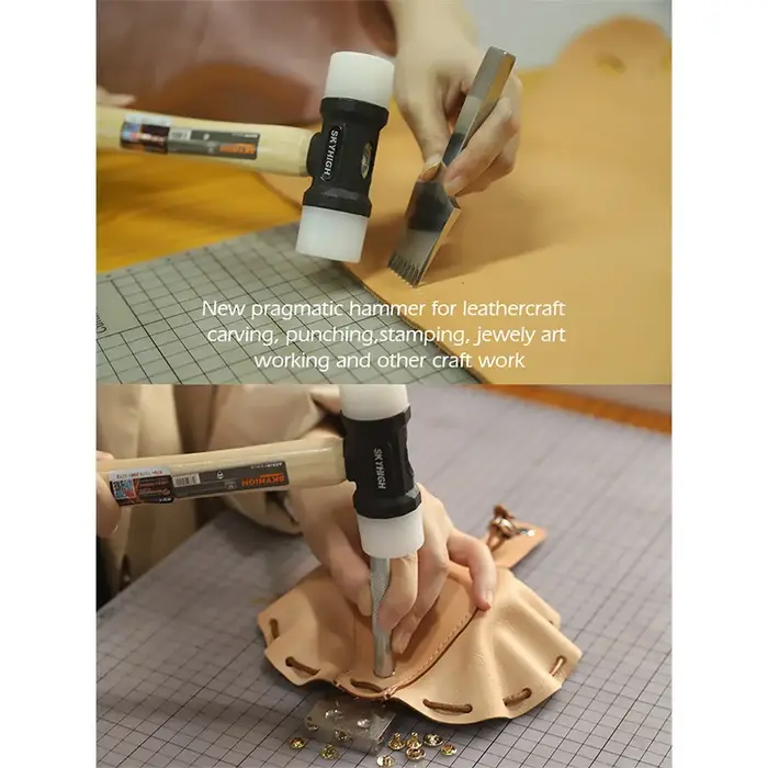 WUTA-Marteau de maillet à tête en nylon pour artisanat du cuir, outil de poinçonnage du cuir fait à 