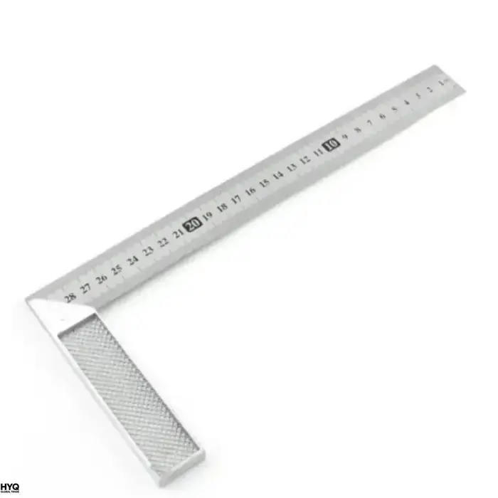 Règle d'angle droite en aluminium de 250/300 mm avec poignée en acier inoxydable et échelle de mesure