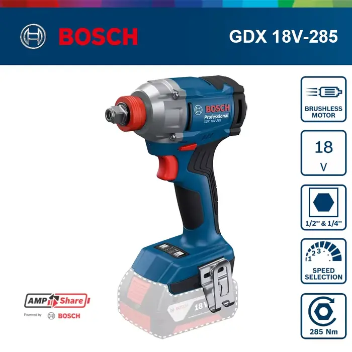 Bosch GDX 18V-285 tournevis/clé à percussion sans fil Bosch outils électriques professionnels AmpSha