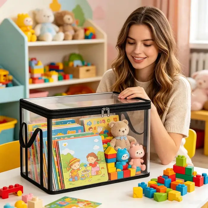 Boîte de rangement transparente en PVC épais