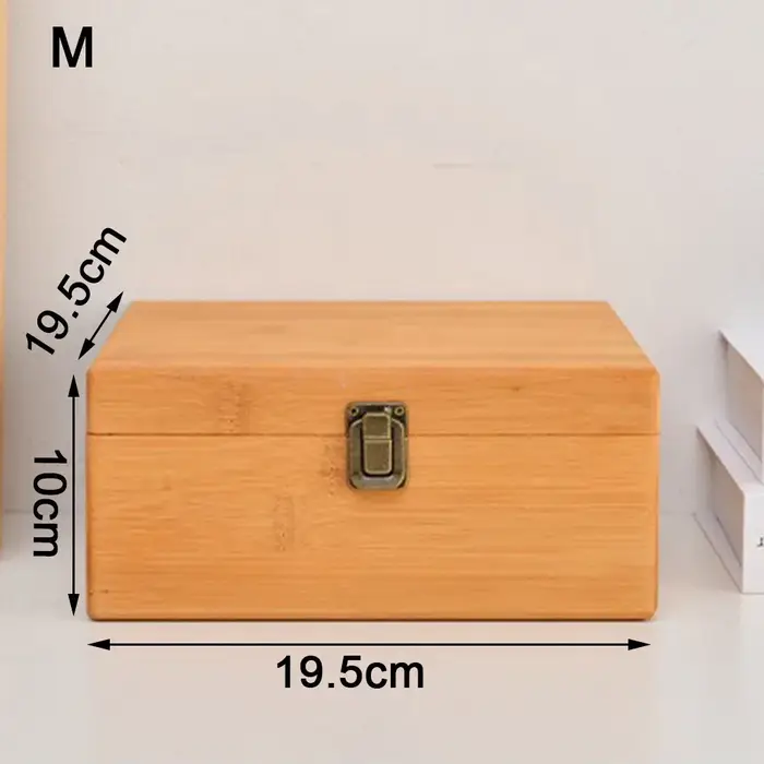 Boîte de rangement rectangulaire en bois massif