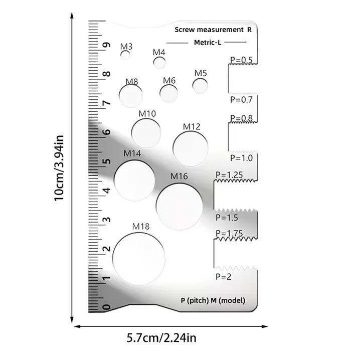 Règle de mesure de vis de vérificateur de filetage