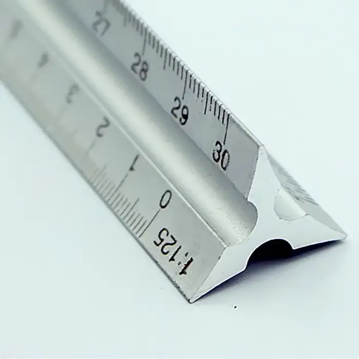 Règle à échelle triangulaire de 30cm 1:20-1:125, règle droite en aluminium, ingénieur d'architecte, 