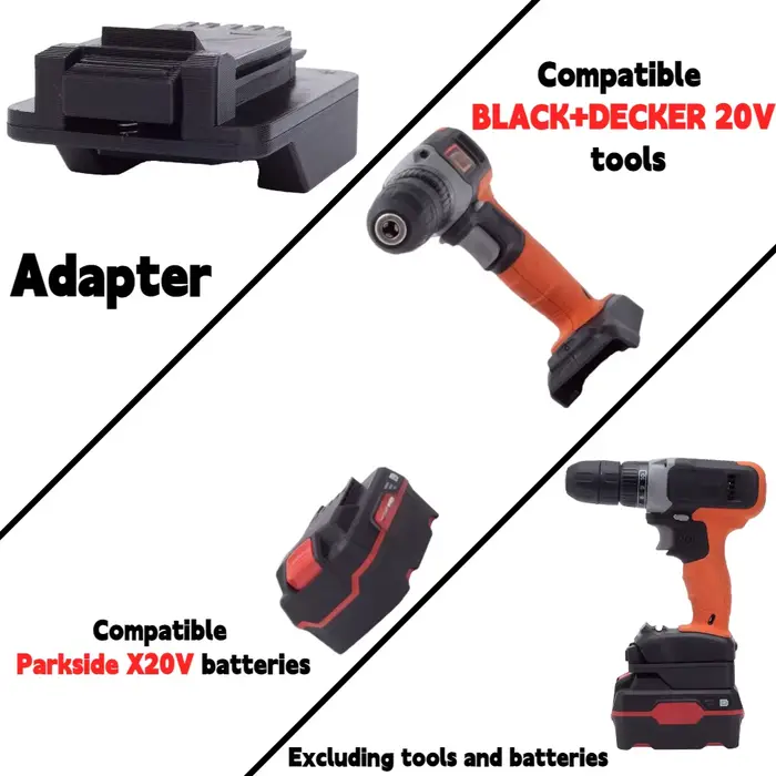 Pour batterie Li-ion Parkside X20V TEAM vers BLACK + DECKER 20V outils de perceuse électrique sans fil