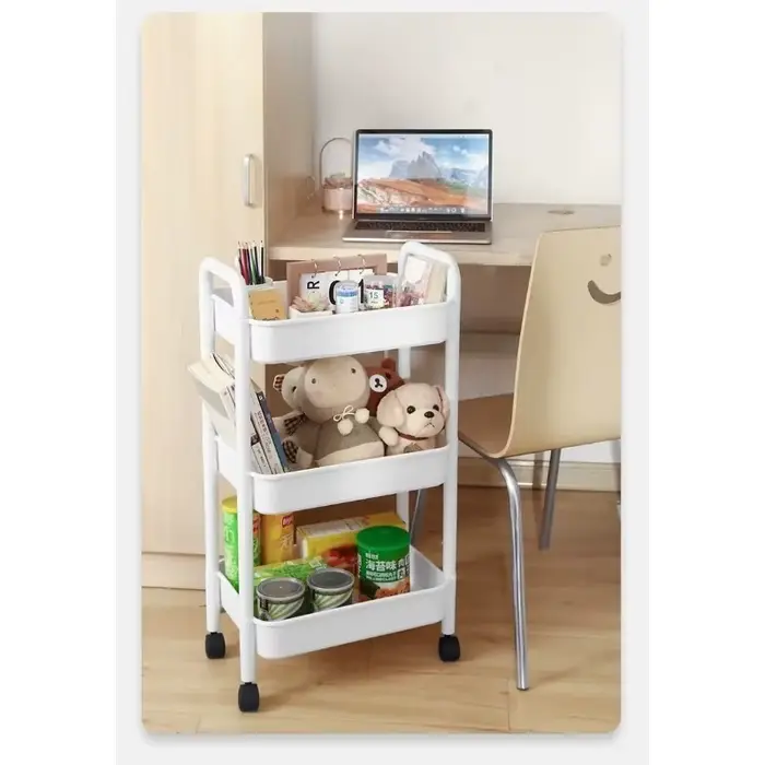 Chariot de rangement roulant polyvalent, organisateur Mobile à 4 roues pour collations, fournitures 