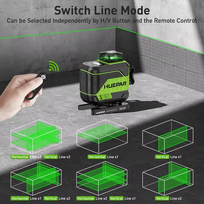 Huepar-Niveau laser vert 4D 16 lignes Z04CG
