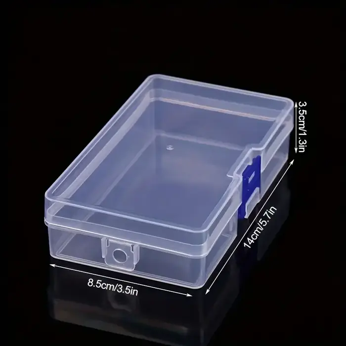 Boîte de rangement rectangulaire transparente verrouillable en plastique