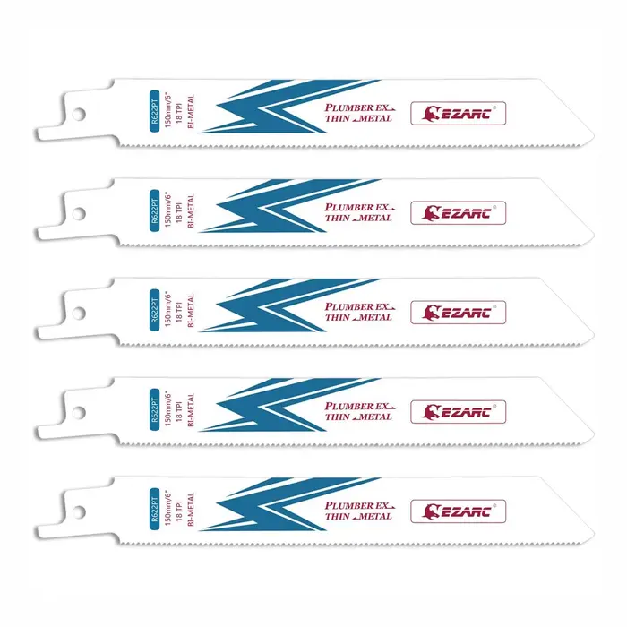 Lame de scie sabre bi-métal au cobalt EZARC de 6 pouces pour la coupe de métaux fins à moyens, 150 m
