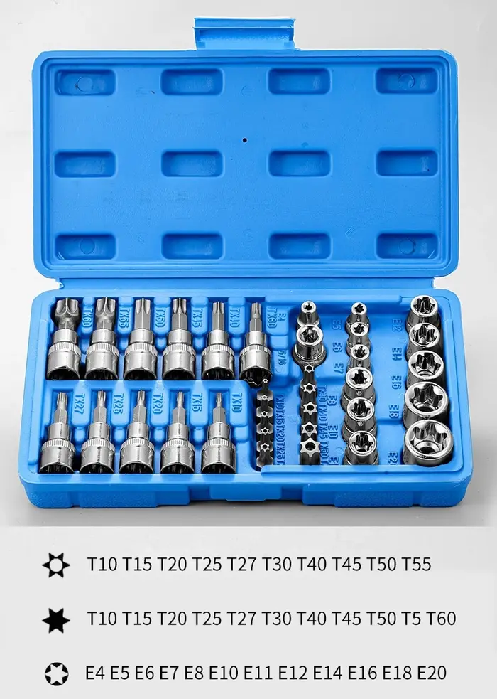 34 pièces douilles Torx